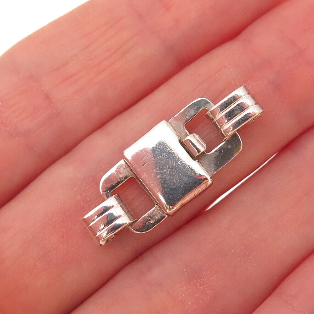 925 Sterling Silver Vintage Bracelet / Necklace Box Lock Clasp